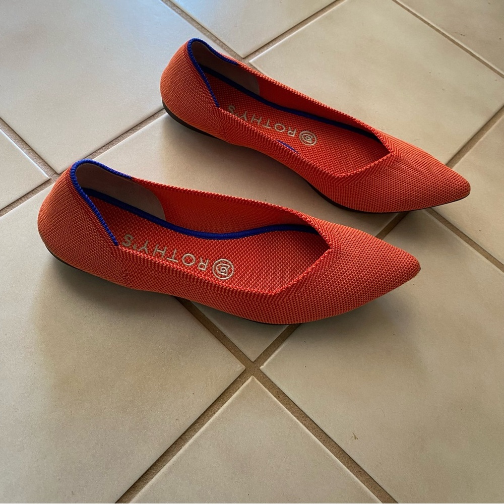 Rothy's Orange Flats Sleek Minimalist Design